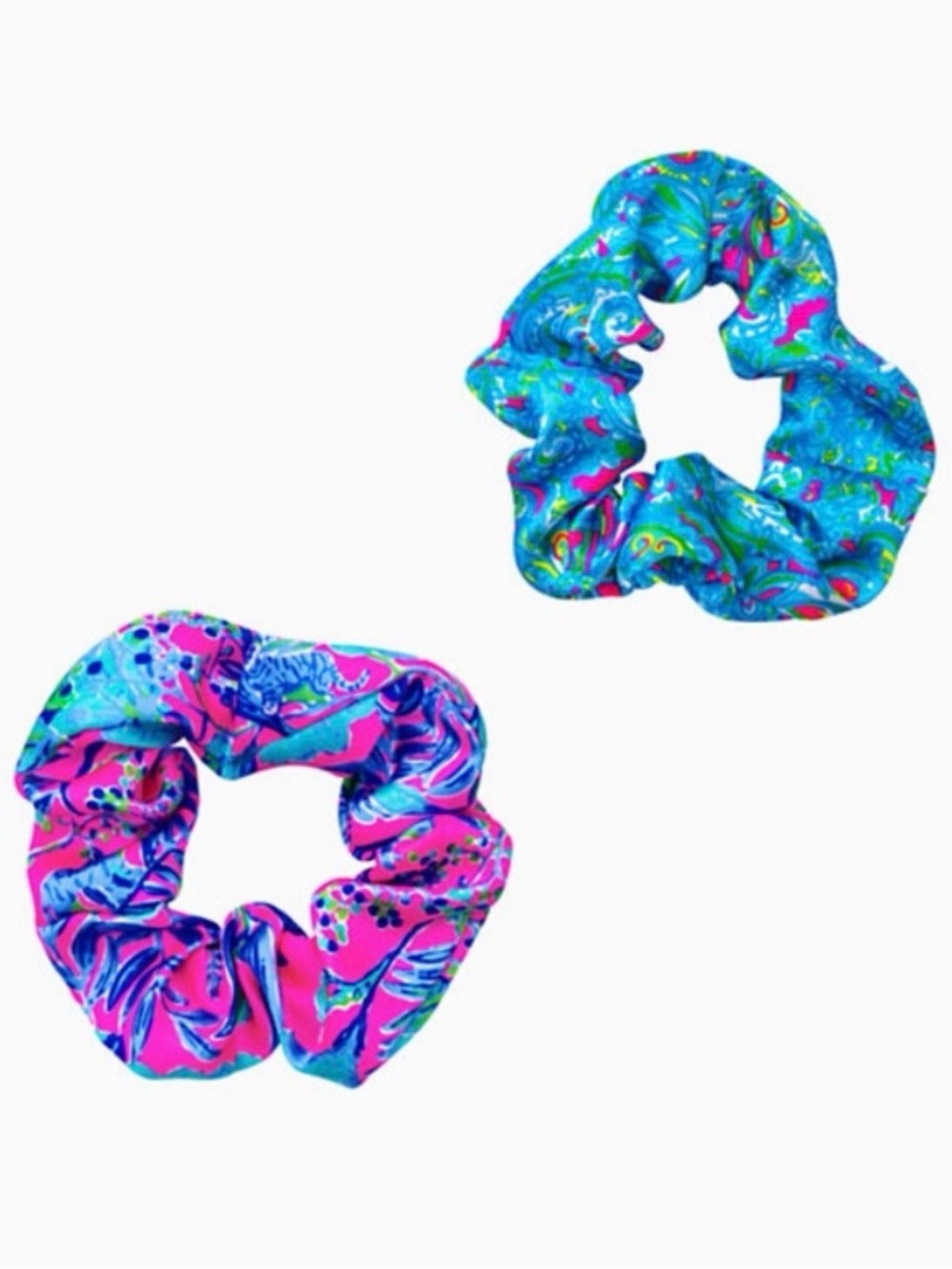Lilly Pulitzer Satin Scrunchie Set, Pink Isle, Lil Earned Stripes NEW IN PACKAGE